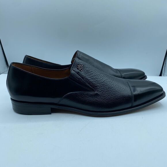 Mezlan Milani Loafer Mens 13M Black Deerskin Calfskin Leather Shoes Classy NWOB